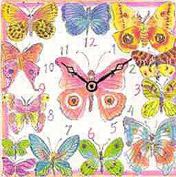 Beautiful Butterflies Clock image