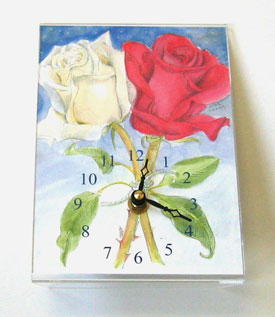Two Roses Desk Clock